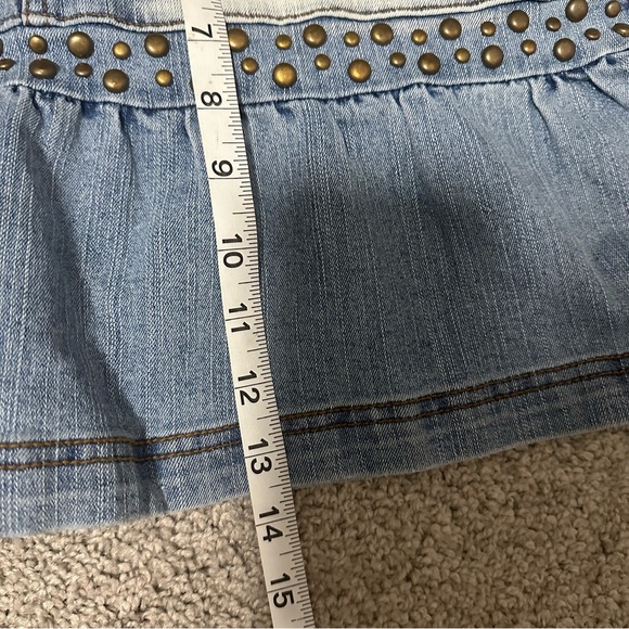 Vintage Y2K Denim Large Studded Mini Skirt - Picture 4 of 5